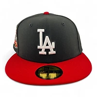 Los Angeles Dodgers Black and Scarlet "Paint the Town Red" Gray UV New Era 59FIFTY Fitted Hat