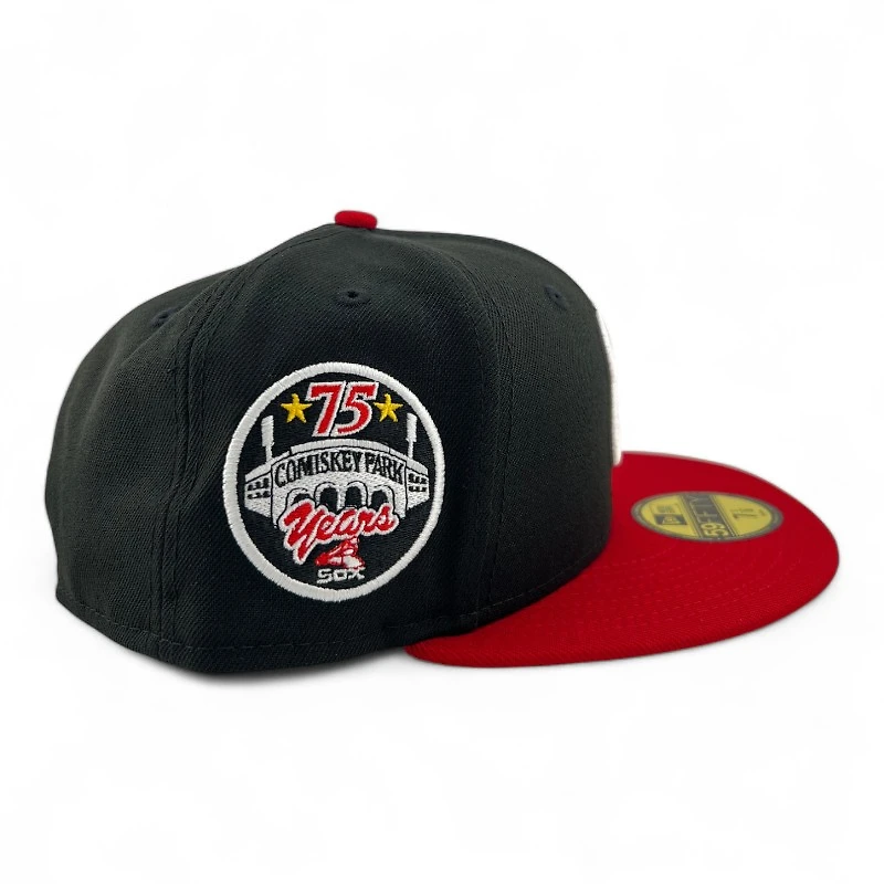 Chicago White Sox Black and Scarlet "Paint the Town Red" Gray UV New Era 59FIFTY Fitted Hat