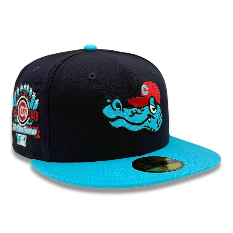 Chicago Cubs Navy and Blue 1990 ASG Patch Gray UV New Era 59FIFTY Fitted Hat