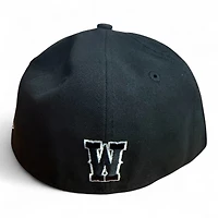 Wyoming Cowboys Black on White Ouline UV NCAA New Era 59FIFTY Fitted Hat