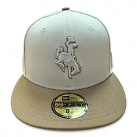 Wyoming Cowboys Chrome and Khaki Light Blue UV NCAA New Era 59FIFTY Fitted Hat