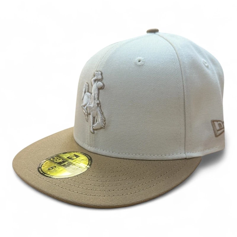 Wyoming Cowboys Chrome and Khaki Light Blue UV NCAA New Era 59FIFTY Fitted Hat
