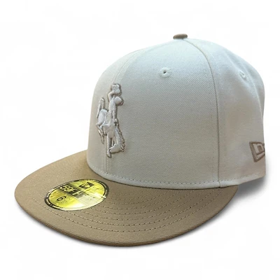 Wyoming Cowboys Chrome and Khaki Light Blue UV NCAA New Era 59FIFTY Fitted Hat