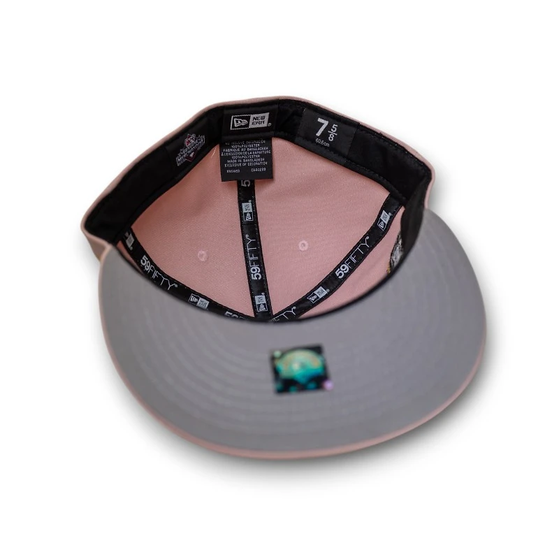 Kannapolis Cannon Ballers Pink Rouge Leon the Lab Grey UV New Era 59FIFTY Fitted Hat