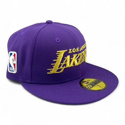 Los Angeles Lakers Purple Retroscript 2.0 Grey UV NBA New Era 59FIFTY Fitted Hat
