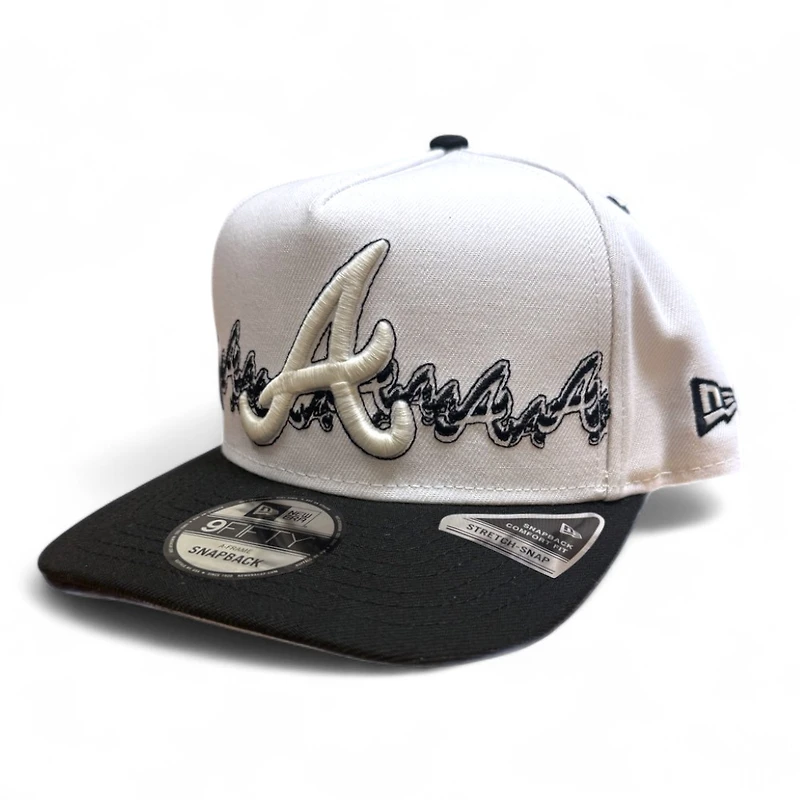 Atlanta Braves White and Black 2021 World Series Patch New Era 9FIFTY A-Frame Snapback Hat