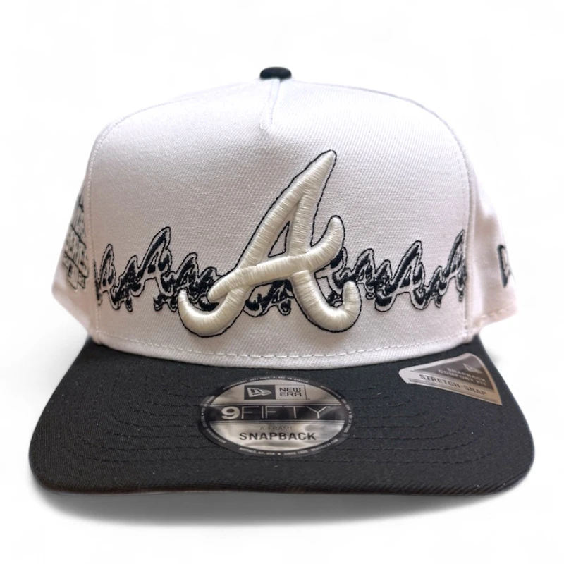 Atlanta Braves White and Black 2021 World Series Patch New Era 9FIFTY A-Frame Snapback Hat