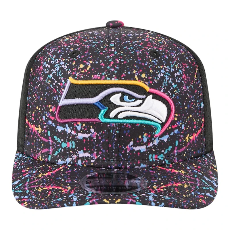 Seattle Seahawks 2025 NFL Crucial Catch Trucker Mesh New Era 9SEVENTY Snapback Hat