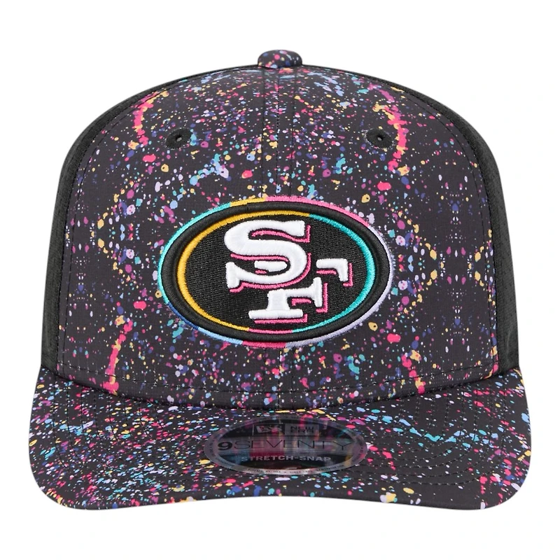 San Francisco 49ers 2025 NFL Crucial Catch Trucker Mesh New Era 9SEVENTY Snapback Hat