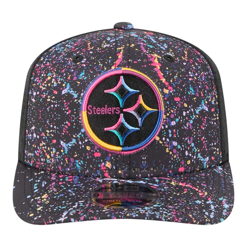 Pittsburgh Steelers 2025 NFL Crucial Catch Trucker Mesh New Era 9SEVENTY Snapback Hat