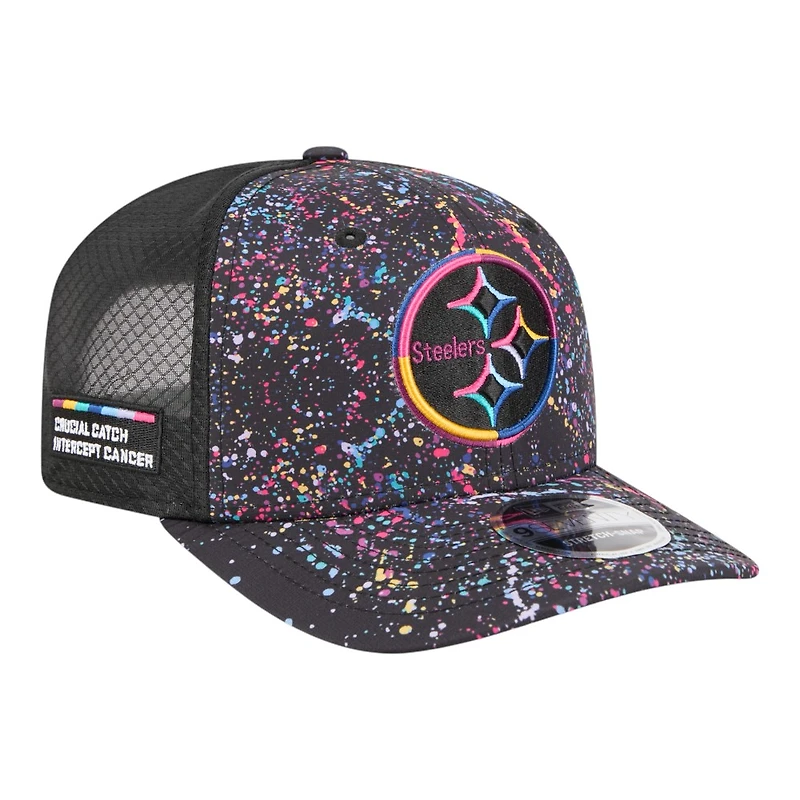 Pittsburgh Steelers 2025 NFL Crucial Catch Trucker Mesh New Era 9SEVENTY Snapback Hat