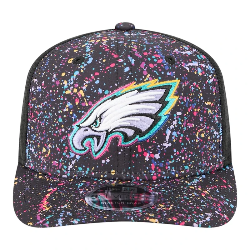 Philadelphia Eagles 2025 NFL Crucial Catch Trucker Mesh New Era 9SEVENTY Snapback Hat