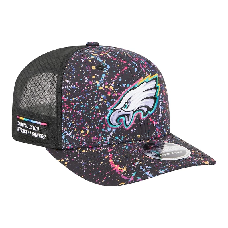 Philadelphia Eagles 2025 NFL Crucial Catch Trucker Mesh New Era 9SEVENTY Snapback Hat