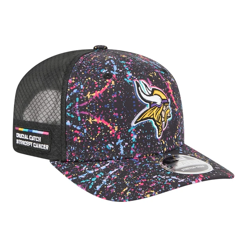 Minnesota Vikings 2025 NFL Crucial Catch Trucker Mesh New Era 9SEVENTY Snapback Hat