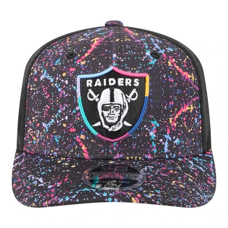 Las Vegas Raiders 2025 NFL Crucial Catch Trucker Mesh New Era 9SEVENTY Snapback Hat