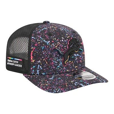 Detroit Lions 2025 NFL Crucial Catch Trucker Mesh New Era 9SEVENTY Snapback Hat