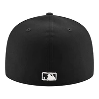 San Diego Padres Black and White Basic New Era 59FIFTY Fitted Hat