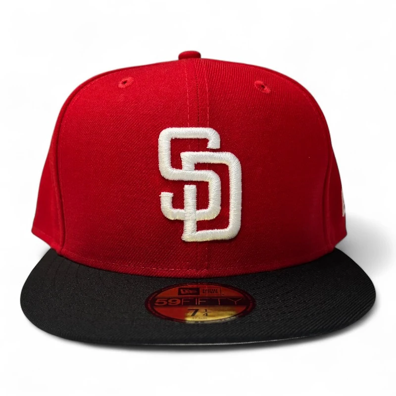 San Diego Padres Red and Black with Gray UV New Era 59Fifty Fitted Hat