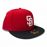 San Diego Padres Red and Black with Gray UV New Era 59Fifty Fitted Hat