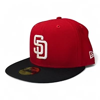 San Diego Padres Red and Black with Gray UV New Era 59Fifty Fitted Hat
