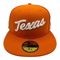Texas Longhorns Burnt Orange Script Gray UV New Era 59FIFTY Fitted Hat