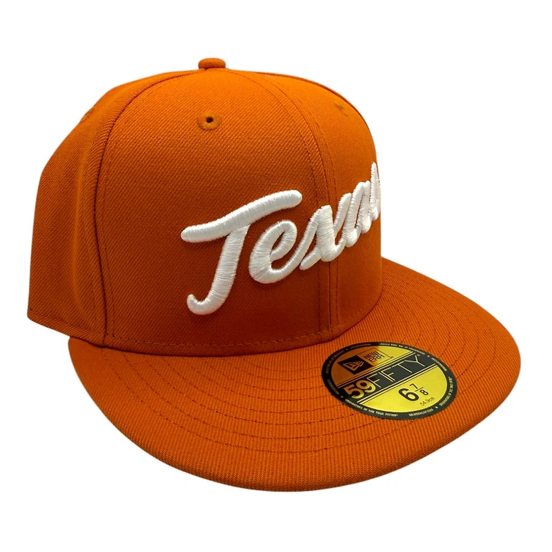 Texas Longhorns Burnt Orange Script Gray UV New Era 59FIFTY Fitted Hat
