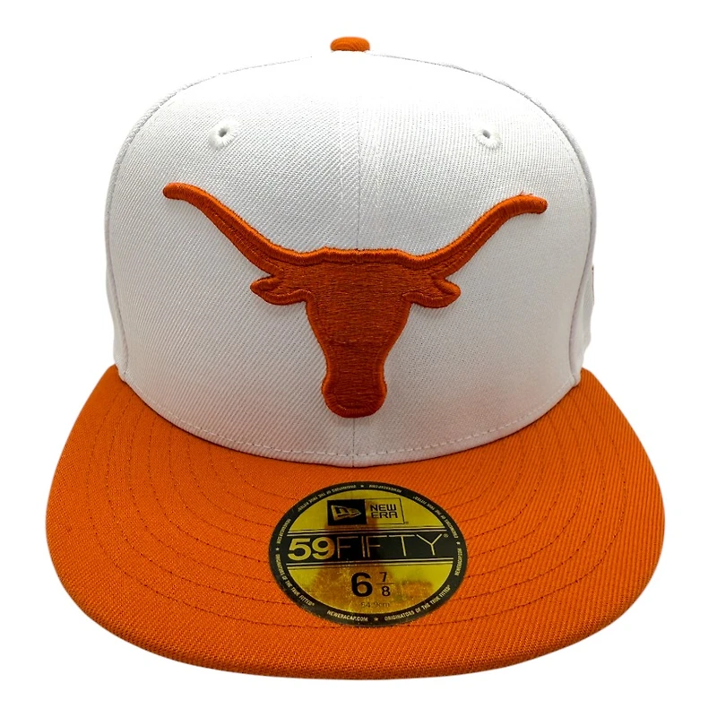 Texas Longhorns White and Burnt Orange Gray UV New Era 59FIFTY Fitted Hat