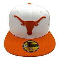 Texas Longhorns White and Burnt Orange Gray UV New Era 59FIFTY Fitted Hat