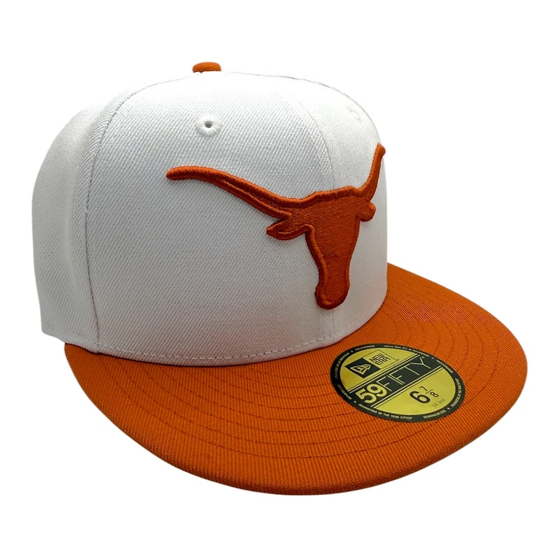 Texas Longhorns White and Burnt Orange Gray UV New Era 59FIFTY Fitted Hat