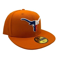 Texas Longhorns Burnt Orange State Flag Logo Gray UV New Era 59FIFTY Fitted Hat