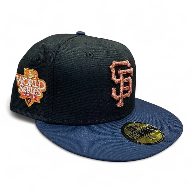 San Francisco Giants Black and Navy 2010 WS Patch Gray UV New Era 59FIFTY Fitted Hat