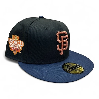 San Francisco Giants Black and Navy 2010 WS Patch Gray UV New Era 59FIFTY Fitted Hat