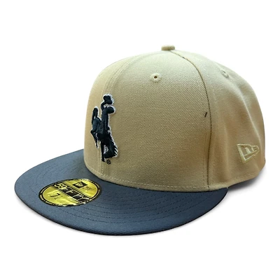 Wyoming Cowboys Vegas Gold and Graphite with UV NCAA New Era 59FIFTY Fitted Hat
