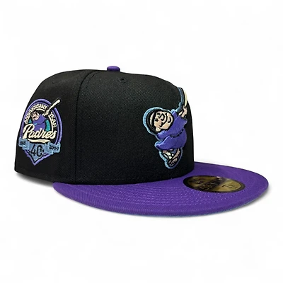 San Diego Padres Black and Purple 40th Anniversary Patch Icy Blue UV New Era 59Fifty Fitted Hat