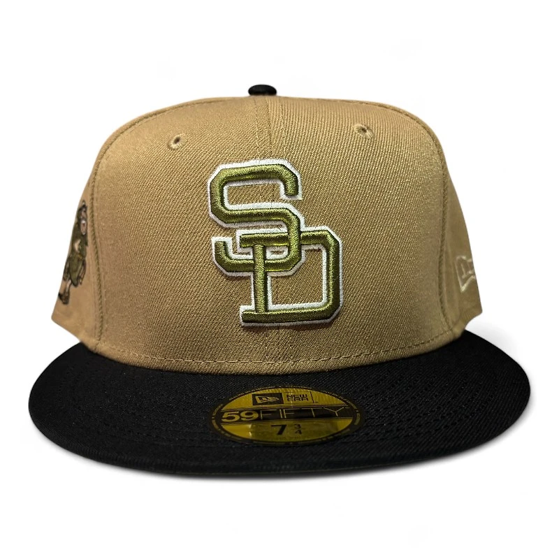 San Diego Padres Brown and Black 2Tone Friar Patch Olive UV New Era 59Fifty Fitted Hat