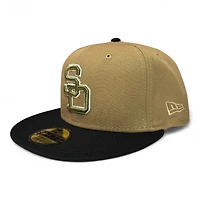 San Diego Padres Brown and Black 2Tone Friar Patch Olive UV New Era 59Fifty Fitted Hat