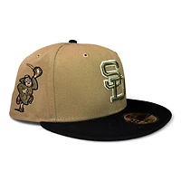 San Diego Padres Brown and Black 2Tone Friar Patch Olive UV New Era 59Fifty Fitted Hat