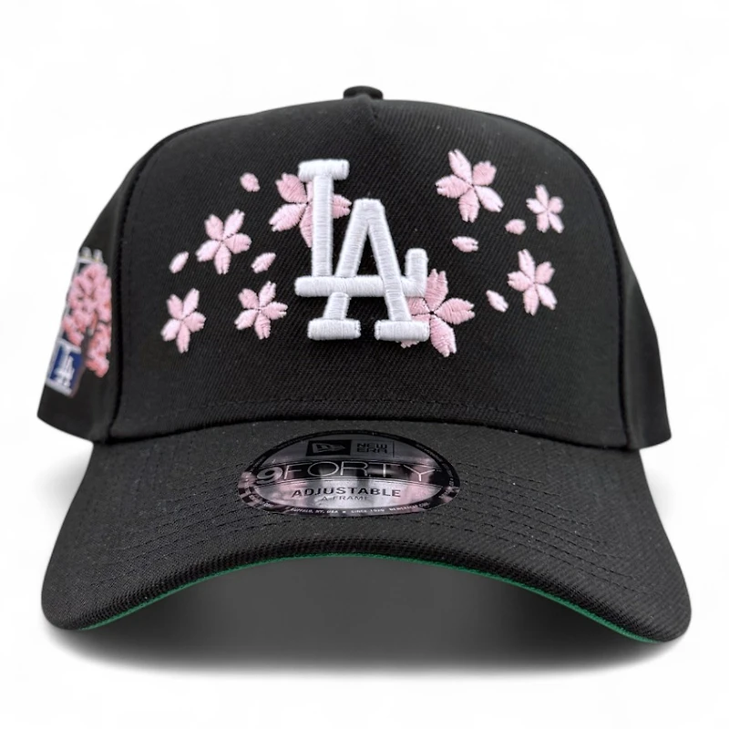 Los Angeles Dodgers Black Tokyo Series Pink Blossom New Era A-Frame 9FORTY Snapback Hat