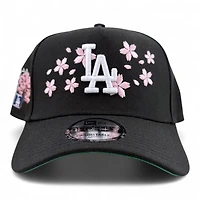 Los Angeles Dodgers Black Tokyo Series Pink Blossom New Era A-Frame 9FORTY Snapback Hat