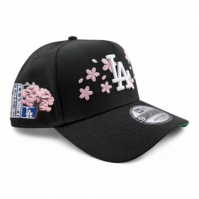 Los Angeles Dodgers Black Tokyo Series Pink Blossom New Era A-Frame 9FORTY Snapback Hat