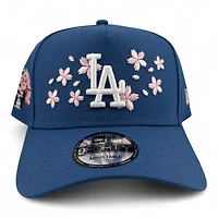 Los Angeles Dodgers Indigo Tokyo Series Pink Blossom New Era A-Frame 9FORTY Snapback Hat