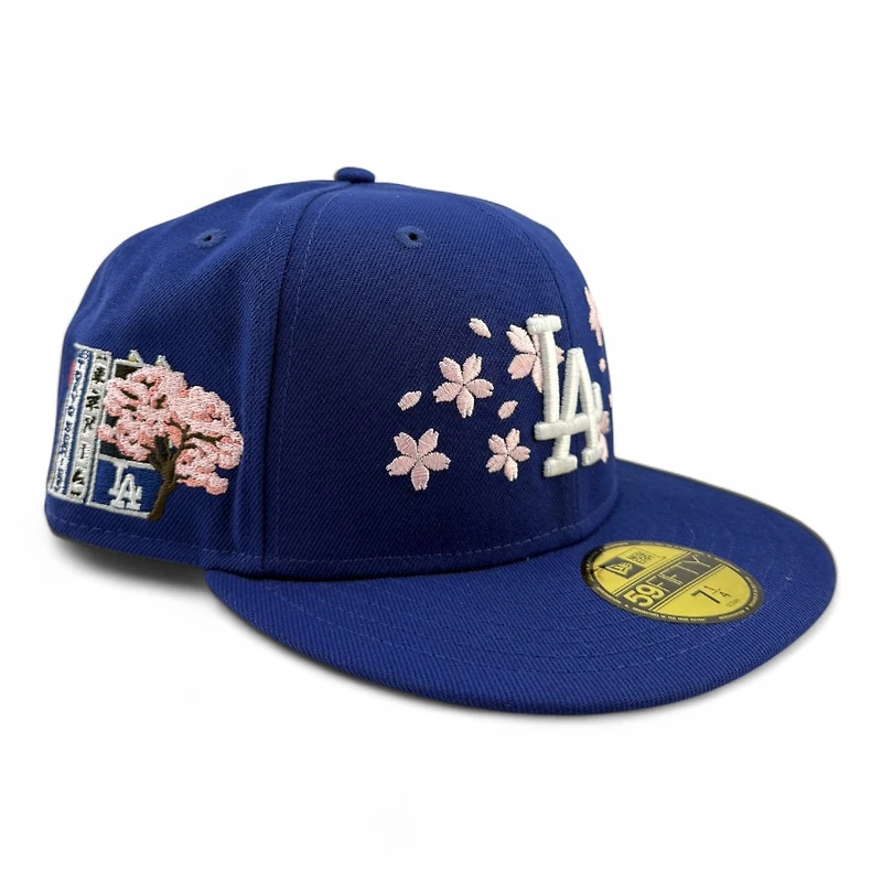 Los Angeles Dodgers Royal Blue Tokyo Series Pink Blossom Green UV New Era 59FIFTY Fitted Hat