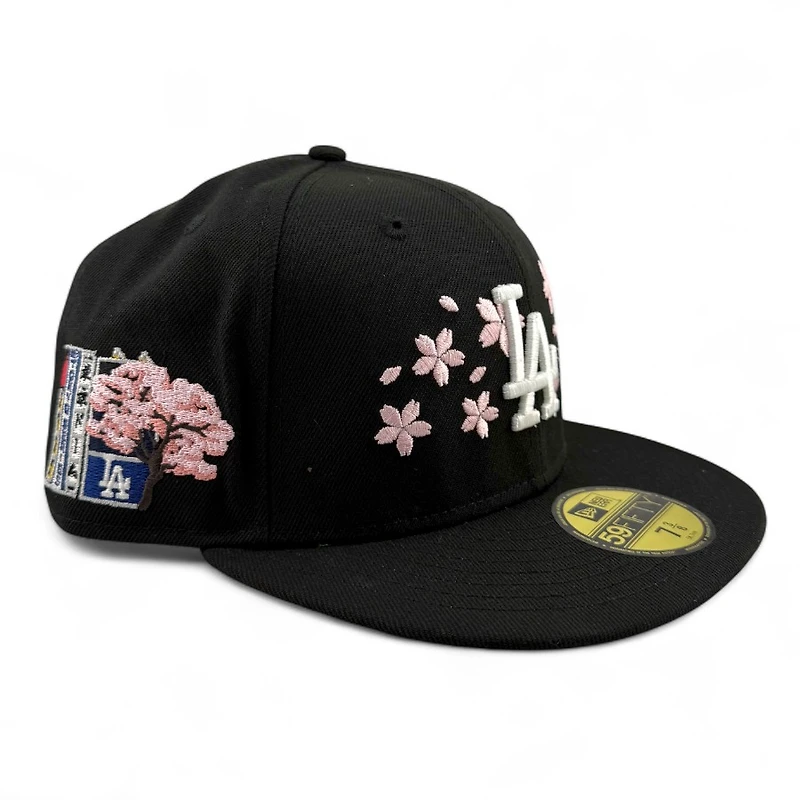 Los Angeles Dodgers Black Tokyo Series Pink Blossom Green UV New Era 59FIFTY Fitted Hat