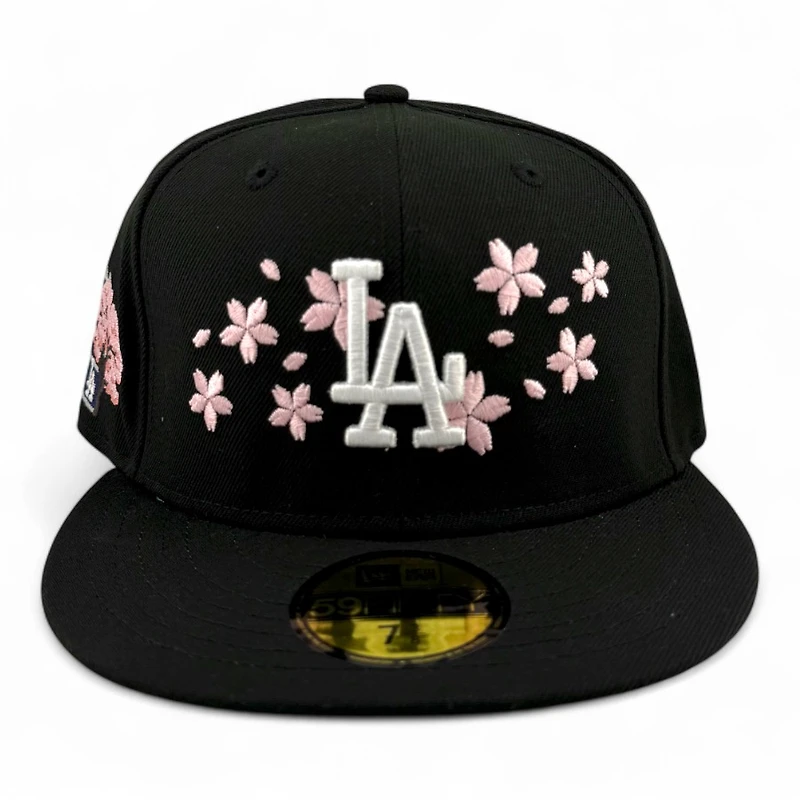 Los Angeles Dodgers Black Tokyo Series Pink Blossom Green UV New Era 59FIFTY Fitted Hat