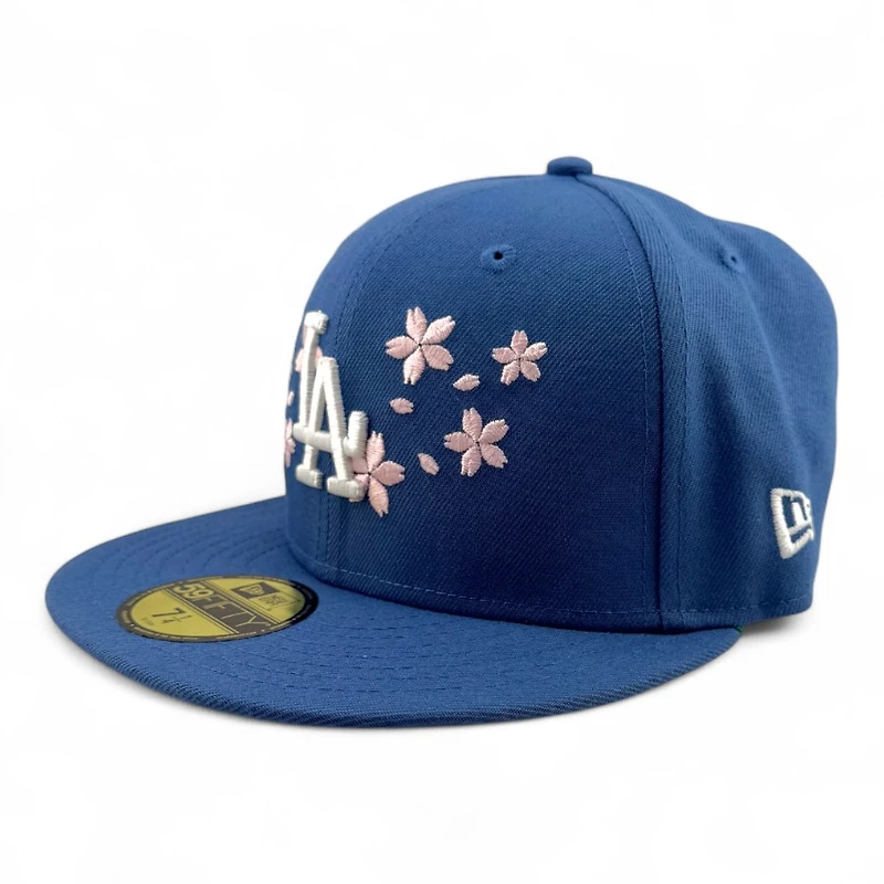Los Angeles Dodgers Indigo Tokyo Series Pink Blossom Green UV New Era 59FIFTY Fitted Hat
