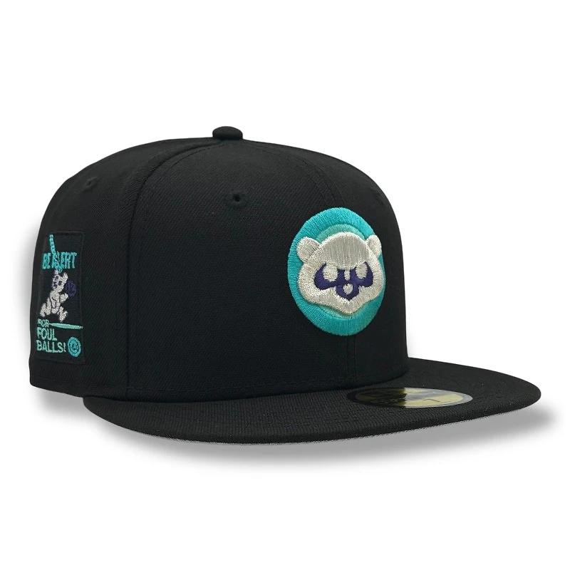 Chicago Cubs Black with Be Alert Patch Grey UV New Era 59FIFTY Fitted Hat