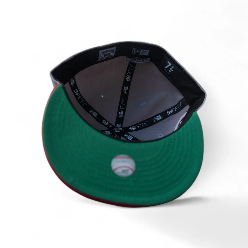 Cincinnati Reds Grey Scarlet 2T Leon the Lab Jackie Robinson Patch Green UV New Era 59FIFTY Fitted Hat