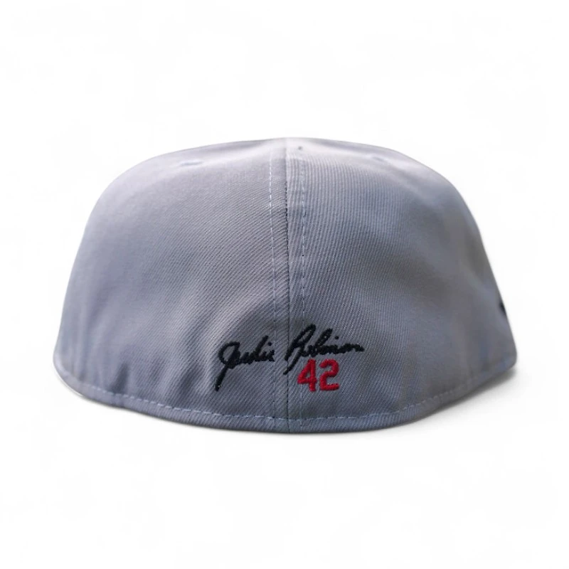 Cincinnati Reds Grey Scarlet 2T Leon the Lab Jackie Robinson Patch Green UV New Era 59FIFTY Fitted Hat