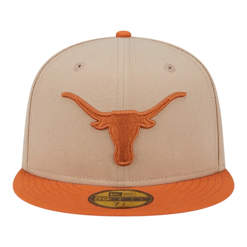 Texas Longhorns Camel Brown and Orange Basic New Era 59FIFTY Fitted Hat