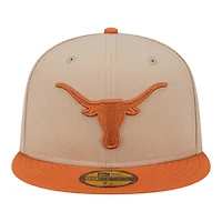 Texas Longhorns Camel Brown and Orange Basic New Era 59FIFTY Fitted Hat